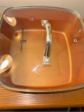 Copper Chef Square Nonstick Pan with Glass Lid - Copper Tone